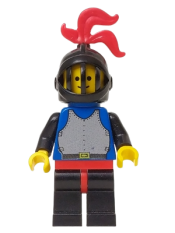 LEGO Breastplate - Blue with Black Arms, Black Legs with Red Hips, Black Arms, Black Grille Helmet, Red Plume, Blue Plastic Cape minifigure