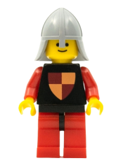 LEGO Classic - Knights Tournament Knight Black, Red Legs with Black Hips, Light Bluish Gray Neck-Protector (Reissue) minifigure