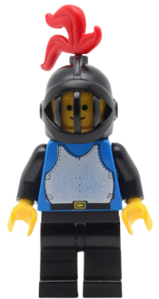 LEGO Breastplate - Blue with Black Arms, Black Legs, Black Grille Helmet, Red Plume minifigure