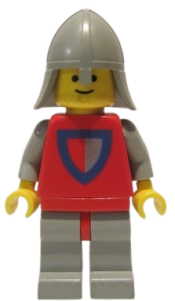 LEGO Classic - Knight, Shield Red/Gray, Light Gray Legs with Red Hips, Light Gray Neck-Protector minifigure