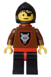 LEGO Wolfpack - Eye Patch, Brown Arms and Black Legs, Black Hood and Red Cape minifigure