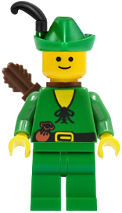 LEGO Forestman - Pouch, Green Hat, Black Feather, Quiver minifigure