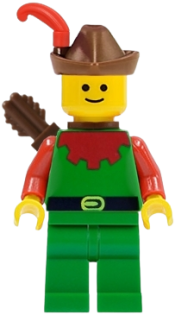 LEGO Forestman - Red, Brown Hat, Red Feather, Quiver minifigure