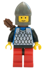 LEGO Scale Mail - Blue, Red Legs with Black Hips, Dark Gray Chin-Guard, Quiver minifigure