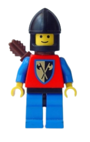 LEGO Crusader Axe - Blue Legs with Black Hips, Black Chin-Guard, Quiver minifigure
