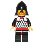 LEGO Scale Mail - Red with Black Arms, Black Legs with Red Hips, Black Neck-Protector, Black Plastic Cape minifigure