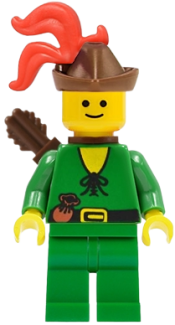 LEGO Forestman - Pouch, Brown Hat, Red 3-Feather Plume, Quiver minifigure