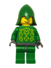 LEGO Knights Kingdom II - Rascus without Armor, Printed Torso, Green Neck-Protector minifigure
