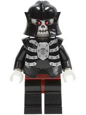 LEGO Fantasy Era - Skeleton Warrior 4, White, Black Breastplate and Helmet, Dark Red Hips and Black Legs minifigure