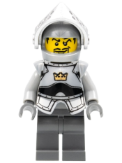 LEGO Fantasy Era - Crown Knight Plain with Breastplate, Helmet with Visor, Curly Eyebrows and Goatee, Dark Bluish Gray Hips and Legs minifigure