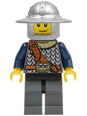 LEGO Fantasy Era - Crown Knight Scale Mail with Chest Strap, Helmet with Broad Brim, Smirk and Stubble Beard minifigure