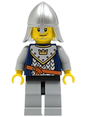LEGO Fantasy Era - Crown Knight Scale Mail with Crown, Helmet with Neck Protector, Smirk and Stubble Beard minifigure