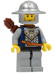 LEGO Fantasy Era - Crown Knight Scale Mail with Crown, Helmet with Broad Brim, Vertical Cheek Lines, Quiver minifigure