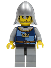 LEGO Fantasy Era - Crown Knight Quarters, Helmet with Neck Protector, Black Messy Hair and Stubble minifigure