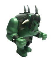 LEGO Fantasy Era - Troll, Sand Green with Pearl Dark Gray Armor, 2 White Horns and 3 Pearl Light Gray Horns minifigure