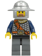 LEGO Fantasy Era - Crown Knight Scale Mail with Chest Strap, Helmet with Broad Brim, Brown Beard and Sideburns minifigure