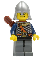 LEGO Fantasy Era - Crown Knight Scale Mail with Chest Strap, Helmet with Neck Protector, Dual Sided Head, Quiver minifigure