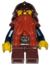 LEGO Fantasy Era - Dwarf, Dark Orange Beard, Copper Helmet with Studded Bands, Dark Blue Arms minifigure