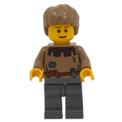 LEGO Fantasy Era - Peasant Male Young, Black Eyebrows, Thin Grin minifigure