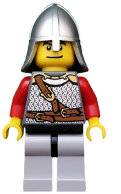 LEGO Kingdoms - Lion Knight Scale Mail with Chest Strap and Belt, Helmet with Neck Protector, Open Mouth (Dual Sided Head) minifigure