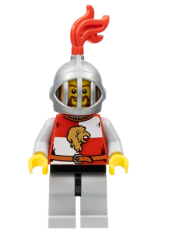 LEGO Kingdoms - Lion Knight Quarters, Helmet with Fixed Grille, Brown Beard Rounded minifigure