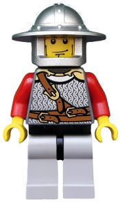 LEGO Kingdoms - Lion Knight Scale Mail with Chest Strap and Belt, Helmet with Broad Brim, Vertical Cheek Lines minifigure