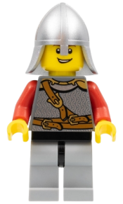 LEGO Kingdoms - Lion Knight Scale Mail with Chest Strap and Belt, Helmet with Neck Protector, Open Grin minifigure