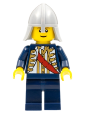 LEGO Red Sash, Light Bluish Gray Neck Protector, Reddish Brown Eyebrows minifigure