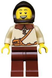LEGO Kingdoms - Peasant, Male with Dark Brown Hood minifigure