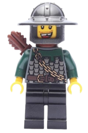 LEGO Kingdoms - Dragon Knight Scale Mail with Chain and Belt, Helmet with Broad Brim, Quiver, Missing Tooth minifigure