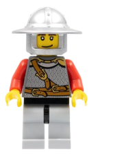 LEGO Kingdoms - Lion Knight Scale Mail with Chest Strap and Belt, Helmet with Broad Brim, Eyebrows and Goatee minifigure