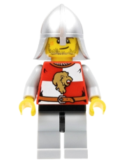LEGO Kingdoms - Lion Knight Quarters, Helmet with Neck Protector, Crooked Smile and Scar minifigure
