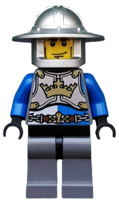 LEGO Castle - King's Knight Breastplate with Crown and Chain Belt, Helmet with Broad Brim, Cheek Lines minifigure