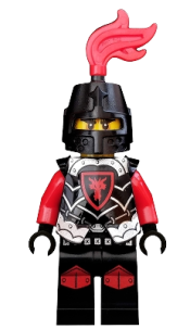 LEGO Castle - Dragon Knight Armor with Dragon Head, Helmet Closed, Red Plume, Black Bushy Eyebrows minifigure