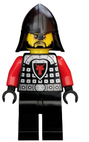LEGO Castle - Dragon Knight Scale Mail with Dragon Shield and Shoulder Armor, Helmet with Neck Protector, Black Beard minifigure