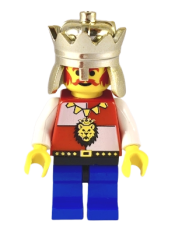 LEGO Royal Knights - King, Chrome Gold Crown, Lion Crest, Black Hips, Blue Legs minifigure