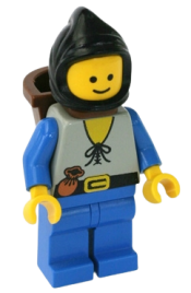 LEGO Peasant - Blue Legs, Black Hood, D-Basket minifigure