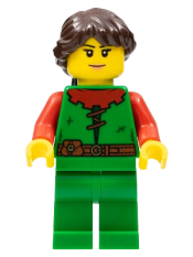 LEGO Forestwoman - Red, Long Braid, Detailed Face and Torso minifigure
