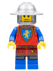 LEGO Lion Knight - Male, Flat Silver Broad Brim Helmet minifigure