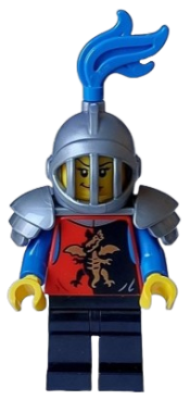 LEGO Dragon Knight - Female, Black Legs, Flat Silver Helmet and Armor minifigure