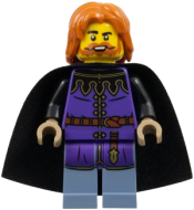 LEGO Queen's Tax Collector - Dark Purple Surcoat, Sand Blue Legs, Black Cape, Dark Orange Hair minifigure