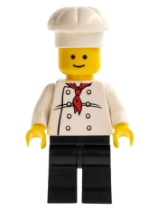 LEGO Chef - White Torso with 8 Buttons, Black Legs, Standard Grin minifigure