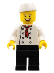LEGO Chef - Black Legs, Open Mouth Smile, 'LEGO HOUSE Home of the Brick' on Back minifigure