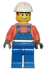 LEGO Overalls with Safety Stripe Blue, White Construction Helmet minifigure