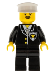 LEGO Police - Suit with Sheriff Star, Black Legs, White Hat minifigure