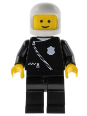 LEGO Police - Zipper with Badge, Black Legs, White Classic Helmet minifigure