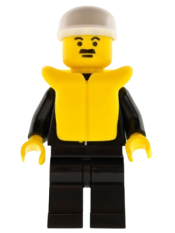 LEGO Police - Suit with Sheriff Star, Black Legs, White Cap, Life Jacket minifigure