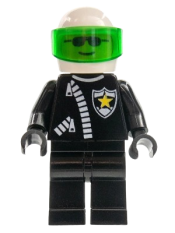 LEGO Police - Zipper with Sheriff Star, White Helmet, Trans-Green Visor minifigure