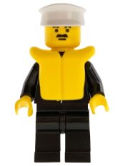 LEGO Police - Suit with Sheriff Star, Black Legs, White Hat, Life Jacket minifigure