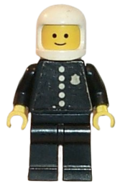 LEGO Police - Torso Sticker with 4 Buttons and Badge, Black Legs, White Classic Helmet minifigure